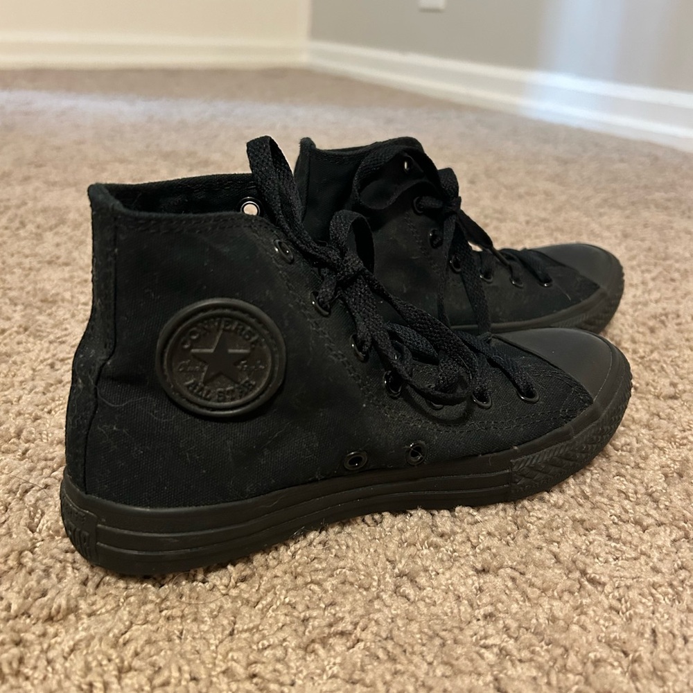 Converse Youth All Black High-Top Sneakers
